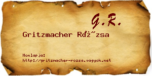 Gritzmacher Rózsa névjegykártya